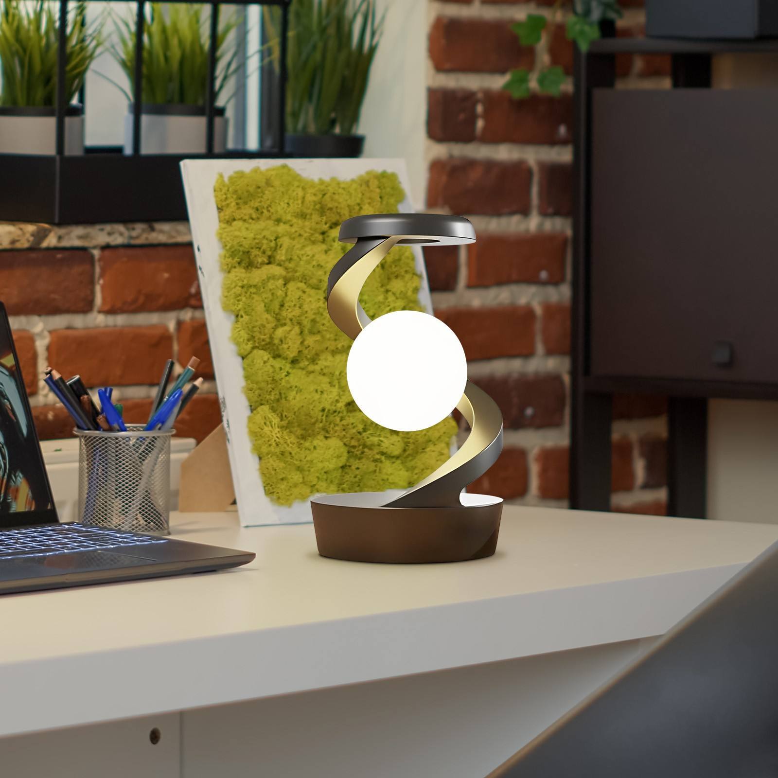 Rotating Moon Desk Lamp With Phone Wireless Charging