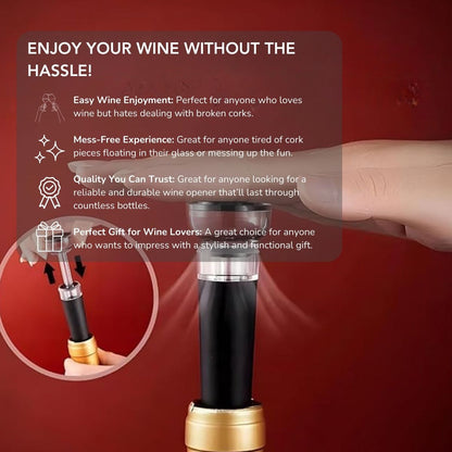 Serenosole™ CorkLift Wine Opener with Needle | Smooth, quick, and mess-free wine opening every time | Easiest Wine Opener 2024