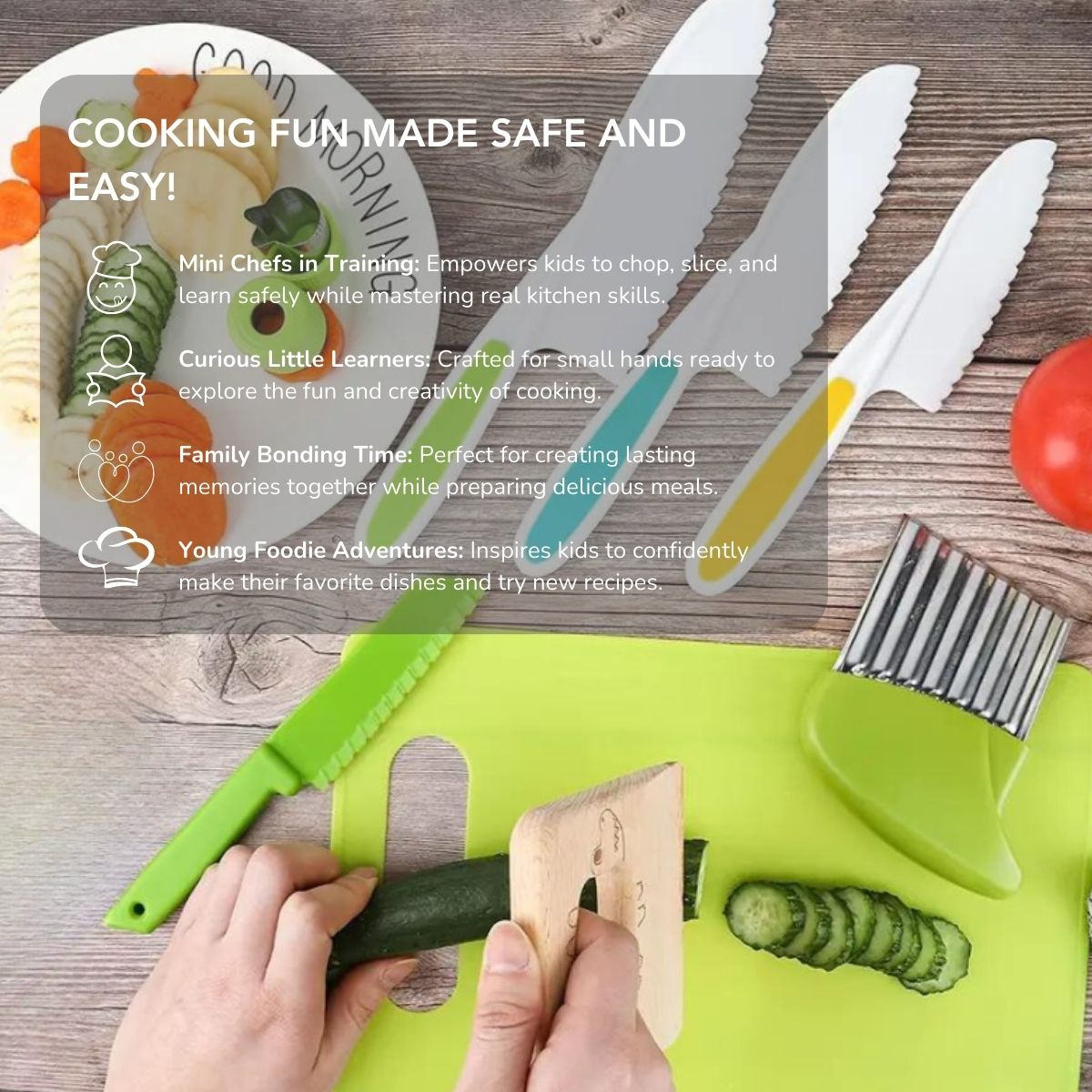 Serenosole™ TinyChef Kids Knife Set | Let your little one cook up some fun | Ultimate Kid-friendly Knife Set 2024